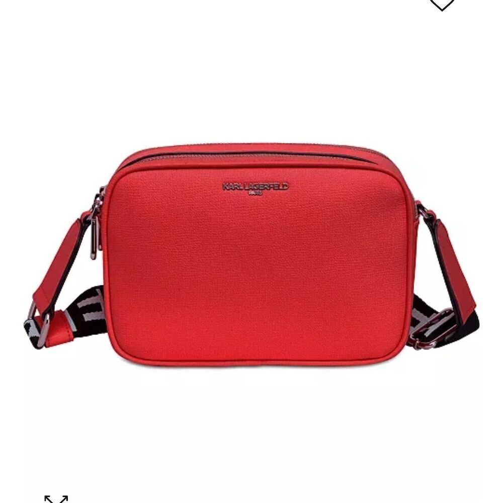 Karl Lagerfeld Paris Maybelle Red Leather Crossbody Bag for Women NWT